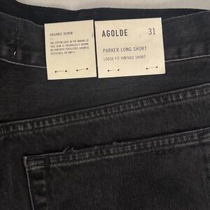 Agolde Parker Long Short Men's Black Denim Relaxed Jeans